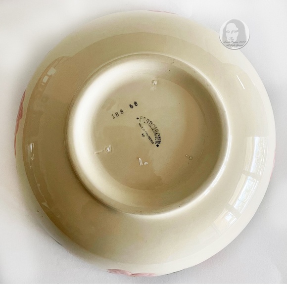 Large Salad Bowl Franciscan Pottery California Mid Century Desert Rose Pattern - Picture 10 of 11